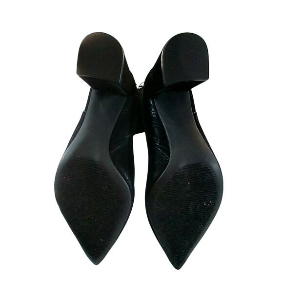 NWOT! SHOEDAZZLE! BLACK W/SUBTLE SNAKESKIN OVER KNEE VEGAN SUEDE BOOTS! SZ 9.5 - Picture 10 of 11